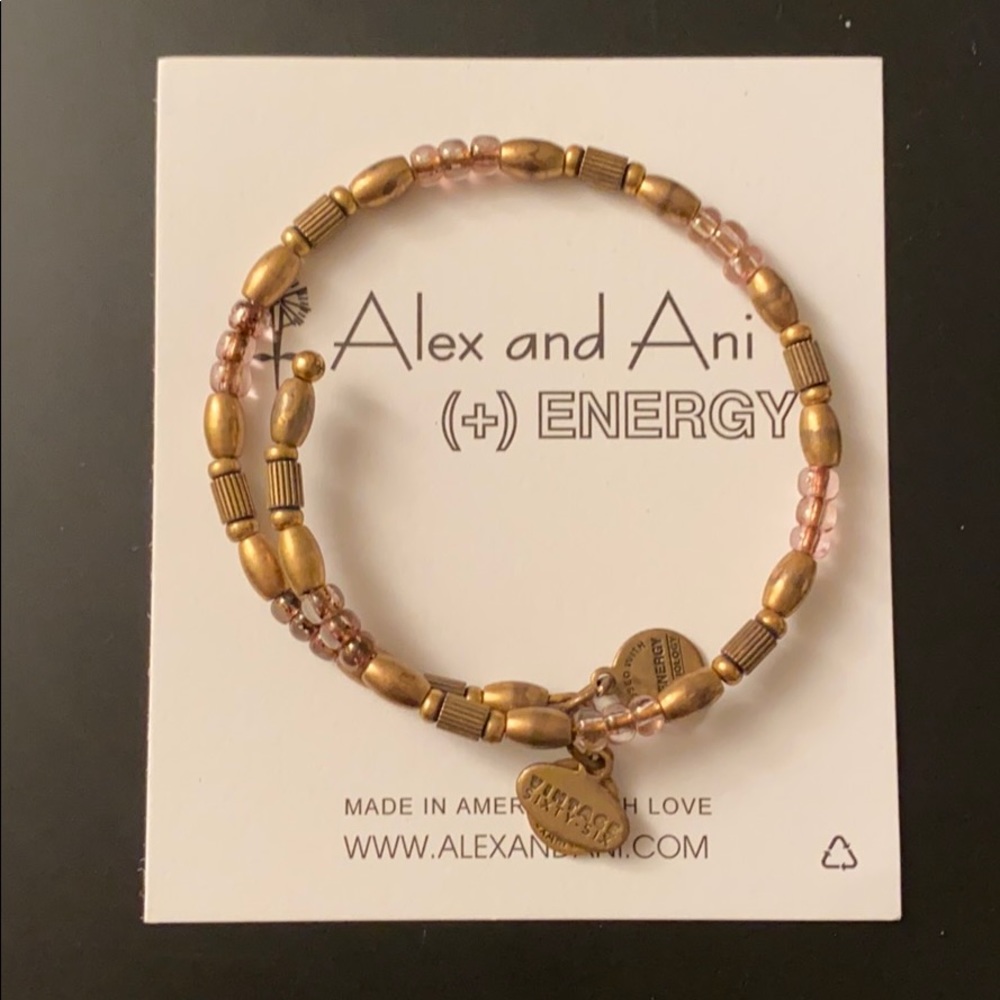 Alex and Ani gold beaded bracelet